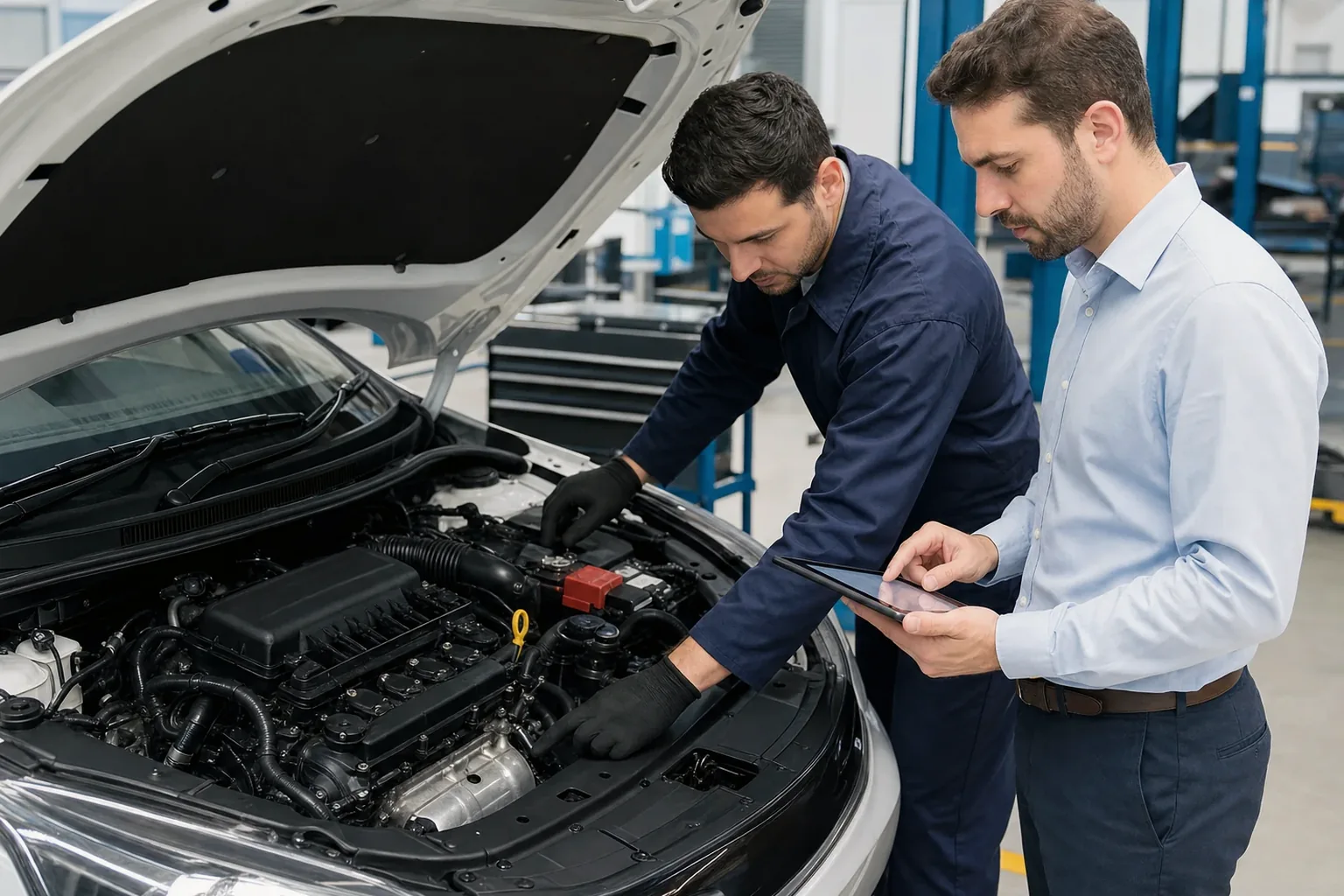 Despachante registrando informações para cadastro de motor de veículo.